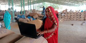 A rural women using a laptop